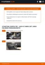Hvordan bytte Klimafilter AUDI A5 Convertible (8F7) - guide online