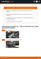 Hvordan skifter man Kabinefilter AUDI A5 Sportback (8TA) - manual online