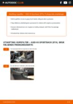 Illustrerte veiledninger for rutinemessige vedlikeholdskontroller av AUDI A5 Sportback (8TA)