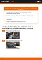 Kako zamenjati Filter notranjega prostora AUDI A5 Sportback (8TA) - vodič spletu
