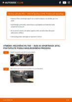 Ako vymeniť Filter vnútorného priestoru na AUDI A5 Sportback (8TA) - manuály online