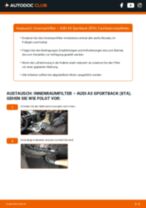 Bebilderte Leitfäden für regelmäßige Wartungsarbeiten am AUDI A5 Sportback (8TA)
