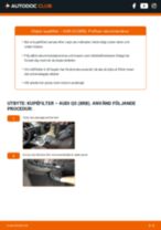Illustrerade manualer för rutinmässiga underhållskontroller av AUDI Q5 (8R)
