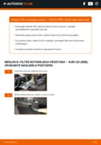 Ilustrirani priročniki za rutinske vzdrževalne preglede avta AUDI Q5 (8R)
