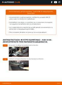 Πώς να πραγματοποιήσετε αντικατάσταση: Φίλτρο αέρα εσωτερικού χώρου na A4 B8 Sedan (8K2) 2.0 TDI