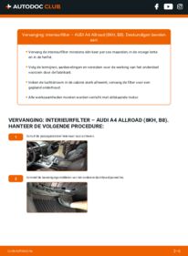 Vervanging uitvoeren: Interieurfilter 2.0 TDI quattro Audi A4 B8 Allroad