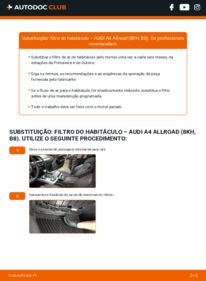 Como realizar a substituição de Filtro do Habitáculo 2.0 TDI quattro Audi A4 B8 Allroad