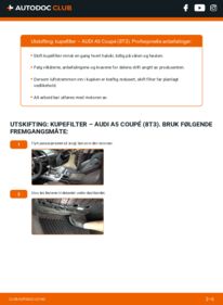 Slik bytter du Kupefilter 3.0 TDI quattro Audi A5 B8