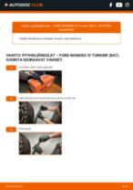 Kuinka vaihtaa Pyyhkijät autoon Mondeo Mk3 Farmari (BWY) 2.0 16V? Vaiheittaiset oppaat