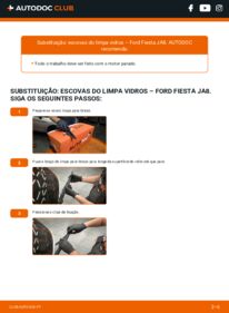 Como realizar a substituição de Escovas do Limpa Vidros 1.25 Ford Fiesta Mk6