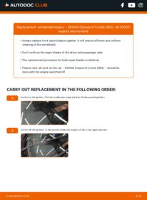 How to carry out replacement: Wiper Blades 2.0 TDI Octavia 5e5