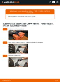 Como realizar a substituição de Escovas do Limpa Vidros 1.6 TDCi Ford Focus DYB Hatchback