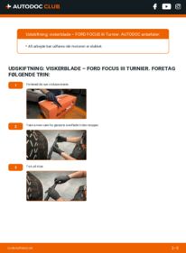 Hvordan man udfører udskiftning af: Viskerblade på 1.6 TDCi Ford Focus Mk3 Kombi