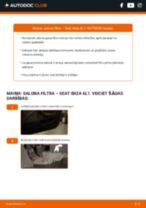 Ibiza II (6K1) 1.4 i Salona filtrs: kā nomainīt? Pakāpeniskas rokasgrāmatas
