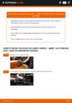 Tutorial passo a passo em PDF sobre a substituição de Escovas do Limpa Vidros no BMW 1 (E81)