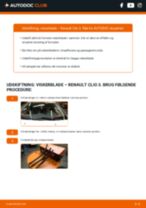 Hvordan skifter jeg Vinduesvisker på min Clio II Hatchback (BB, CB) 1.2 16V (BB05, BB0W, BB11, BB27, BB2T, BB2U, BB2V, CB05,...? Trin-for-trin vejledninger