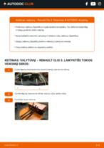 Kaip pakeisti Stiklo valytuvai mano Clio II Hatchback (BB, CB) 1.5 dCi? Išsamios instrukcijos