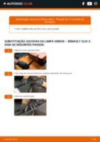 Tutorial passo a passo em PDF sobre a substituição de Escovas do Limpa Vidros no RENAULT CLIO III (BR0/1, CR0/1)