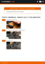 Steg-för-steg-guide i PDF om att byta Torkarblad i RENAULT CLIO III (BR0/1, CR0/1)