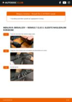 Vgraditi Metlice brisalcev RENAULT CLIO III (BR0/1, CR0/1) - priročniki po korakih