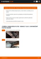 Podrobné PDF tutoriály, jak vyměnit Kabinovy filtr na autě RENAULT CLIO III (BR0/1, CR0/1)