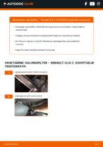 Paigaldus Salongi õhufilter RENAULT CLIO III (BR0/1, CR0/1) - samm-sammuline käsiraamatute