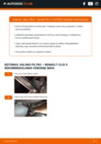 Kaip pakeisti Salono oro filtras RENAULT CLIO III (BR0/1, CR0/1) - instrukcijos internetinės
