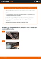 Jak wymienić Filtr powietrza kabinowy RENAULT CLIO III (BR0/1, CR0/1) - instrukcje online