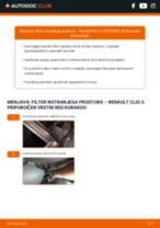 Brezplačna PDF-navodila za „naredi sam" vzdrževanje avta RENAULT CLIO III (BR0/1, CR0/1)