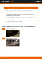Illustrerade manualer för rutinmässiga underhållskontroller av AUDI A2 (8Z0)