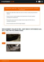 DIY SEAT change Cabin air filter - online manual pdf