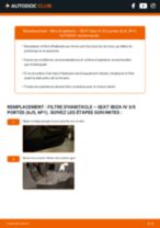 Comment changer Filtre climatiseur Seat Ibiza 6j Break - manuel en ligne