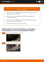 Instalação Filtro de ar do habitáculo SEAT IBIZA V (6J5, 6P5) - tutorial passo-a-passo