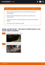 Salona filtrs nomaiņa uz SEAT IBIZA V SPORTCOUPE (6J1, 6P1) - padomi un viltības