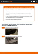 Instalare Filtru aer habitaclu SEAT cu propriile mâini - online instrucțiuni pdf