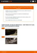 Instruções em PDF e planos de manutenção para SEAT IBIZA V ST (6J8, 6P8) que irão ajudar-te a economizar.