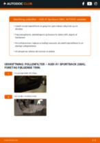 Illustrerede manualer for AUDI A1 Sportback (GBA) rutine-vedligeholdelse
