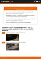 Εικονογραφημένα εγχειρίδια για ελέγχους συντήρησης ρουτίνας AUDI A1 Sportback (GBA)