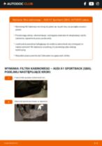 AUDI A1 Sportback (GBA) harmonogram przeglądów - ilustrowane instrukcje do rutynowego serwisowania samochodu