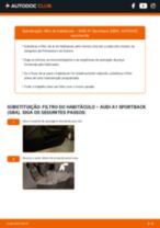 Como substituir Filtro de ar do habitáculo AUDI A1 Sportback (GBA) - manual online
