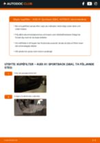 Hur byter man Mikrofilter AUDI A1 Sportback (GBA) - handbok online