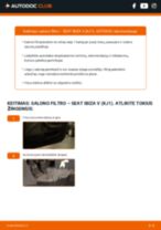 Kaip pakeisti Oro filtras, keleivio vieta mano Ibiza Sportcoupe hečbekas (6J1) 1.2 TDI? Išsamios instrukcijos