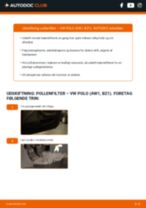 Illustrerede manualer for VW POLO (AW1, BZ1) rutine-vedligeholdelse