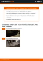 PDF-veiledninger og vedlikeholdsplaner for din AUDI A1 Citycarver (GBH) som vil hjelpe din lommebok.