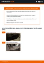 Byta Filter, kupéventilation i AUDI A1 Citycarver (GBH) – tips och tricks