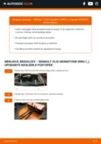 zadaj in spredaj Metlica brisalnika stekel RENAULT CLIO Grandtour (KR0/1_) | PDF vodič za zamenjavo