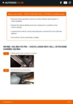 DACIA Salona filtrs nomaiņa dari-to-pats - tiešsaistes instrukcijas pdf
