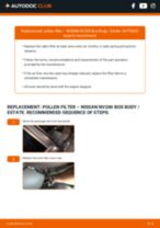 DIY NISSAN change Cabin air filter - online manual pdf