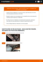Reemplazar Filtro de cabina DACIA DUSTER: pdf gratis