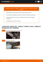 DIY-manual for utskifting av Kupefilter i RENAULT TWINGO 2023